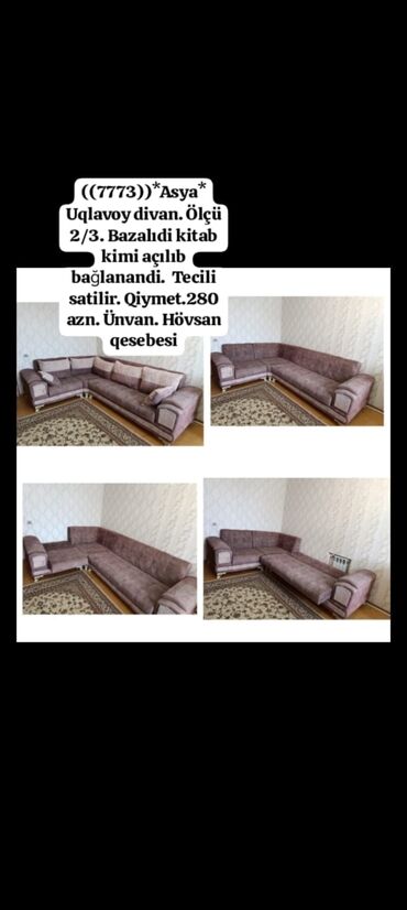 zal üçün asma tavanlar: ((7773))*Asya* Uqlavoy divan. Ölçü 2/3. Bazalıdi kitab kimi açılıb