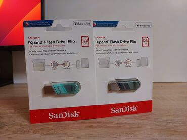 Kompüter və noutbuk aksesuarları: SanDisk 128GB iXpand USB Flash Drive Flip 128 GB flash yaddaş, həm