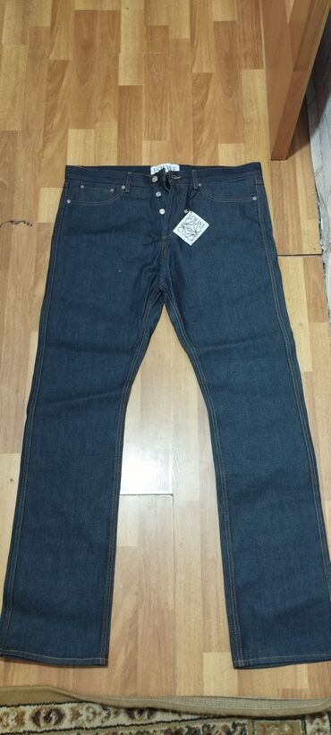 qaqa geyimi: Məhsul: LOEWE kişi cins şalvarı - Rəng: tünd indigo (raw denim