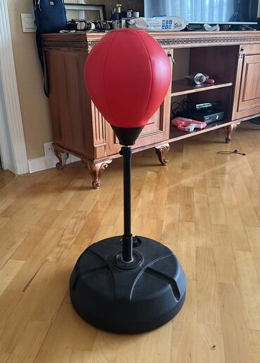 Вилки: Stendli boks/reaksiya torbası (speed bag) - Qırmızı PU dəri torba –