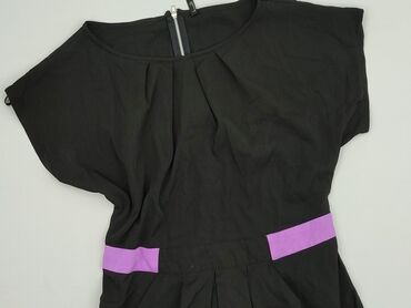 złote dodatki do czarnej sukienki: E-vie, Women`s dress, size L (EU 40)