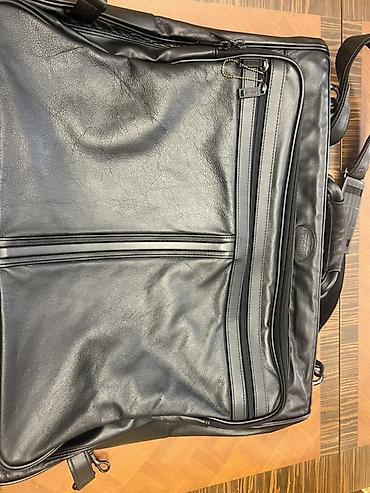 meta eynek: Təmiz Dəri geyim üçün asma-səyahət çantası (garment bag) - Material — 1