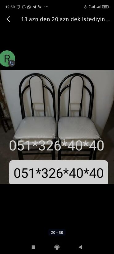 Stullar: Stul stol istediyiniz Rengde Kojadan ve Parcadan tek ve Komplekt — 15