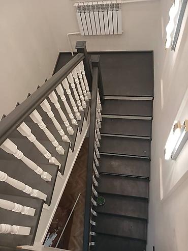 Деревянные лестницы: Деревянная лестница Для дома, Вид дерева: Орех, Форма лестницы: Много-маршевая, Стиль: Классический — 11