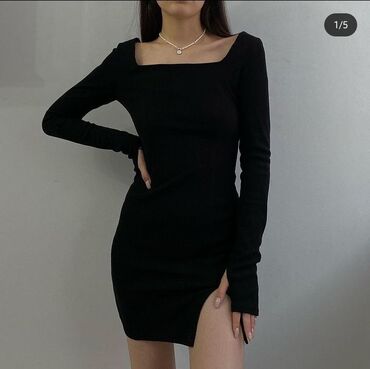черное платье размер 38: Повседневное платье, Made in KG, Осень-весна, Короткая модель, Лапша, M (EU 38)