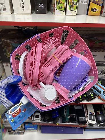 детские кухни игрушечные: Детский набор игрушечной посуды в корзинке. В комплект входит — 1