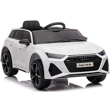deciji sat: Audi RS6 – licencirani auto na akumulator za decu (Beli) Šifra — 10
