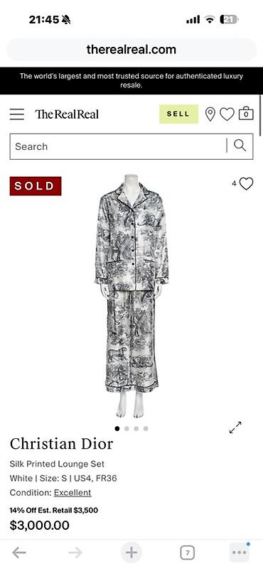 Ev geyimləri, pijamalar: Orijinal Christian Dior – İpək Naxışlı Lounge Seti — 1