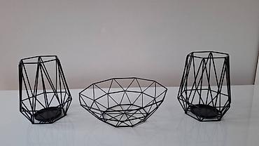 Sveće i svećnjaci: JYSK Dva Svećnjaka NORDIC Ø16xV19cm crna + Sinsay ukrasna činija crna — 3