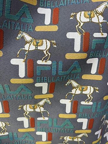 bed sheets: Портьерная ткань с брендовым принтом FILA Biella Italia - Основа — 1