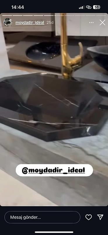 Çanaqlar, tülpanlar: Mərmər hamam lavabosu və üstü – birblok monolit dizayn Məhsul — 25