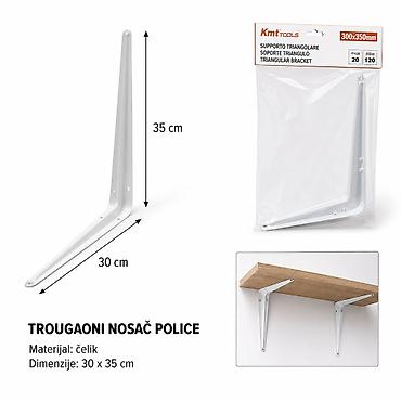 KMT Trougaoni nosač bela 9364583 Beli trougaoni nosač police od