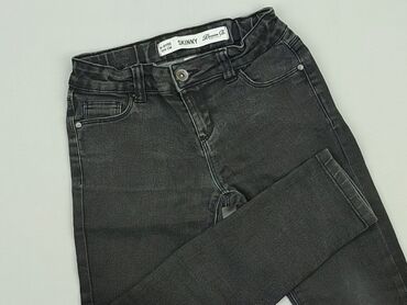 czarne spódnico spodnie: Spodnie jeansowe, DenimCo, 9 lat, 128/134, stan - Dobry