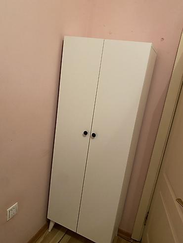 seyf qapi islenmis: Ağ rəngli iki qapılı şkaf - Minimalist dizayn, mat ağ səth - 2 qapı — 2