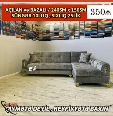 Sifarişlə çarpayılar: Künc divan, Yeni, Açılan, Bazalı