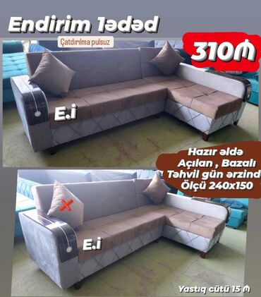 İkimərtəbəli uşaq çarpayıları: Künc divan, Yeni, Açılan, Bazalı, Parça, Şəhərdaxili pulsuz çatdırılma