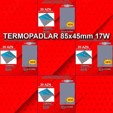 Masaüstü kompüterlər və iş stansiyaları: Termopadlar "85x45 0,5/1/1,5/2mm 17w" 🚚Metrolara və ünvana çatdırılma