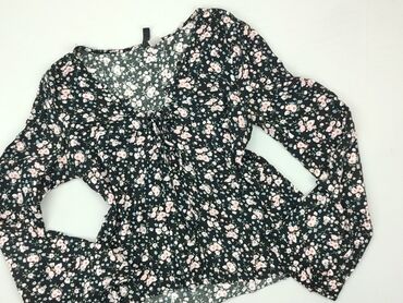 czarne bluzki prazkowana: Blouse, H&M, S (EU 36), condition - Good