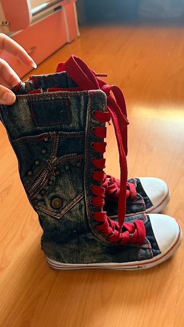 cins walvar: Denim materialdan hündür boğaz idman ayaqqabısı (snikers) – unikal — 7
