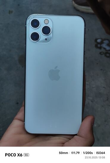 купить ноутбук в бишкеке бу: IPhone 11 Pro, Колдонулган, 256 ГБ, Күмүш, Каптама, 75 %