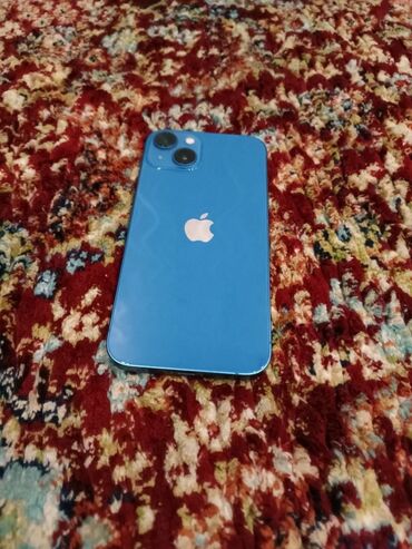трутон: IPhone 13, Б/у, 128 ГБ, Голубой, Защитное стекло, Чехол, 85 %