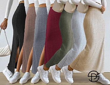 Suknje: 🔥Rebrasta ženska maxi suknja sa visokim strukom
✅1450 din — 8