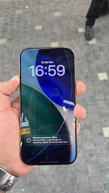 smart mini telefon: IPhone 16 Pro, Qızılı, Face ID — 2