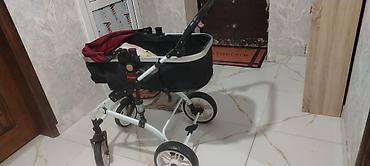 Araba-beşiklər: Uşaq arabası – dərin beşik tipli model - Rəng: qara gövdə, tünd-bordo — 3