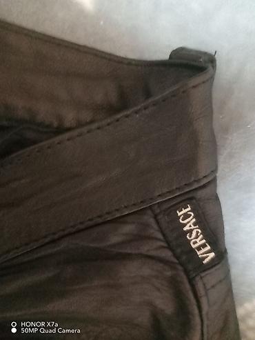 kožne patike: Muške kožne pantalone Versace Jeans Couture Unisex - Materijal — 4