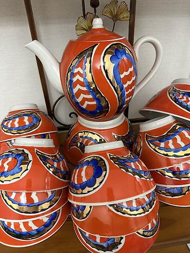 Чайный набор «Каламбур». Цвет оранжевый. В составе 21 предмет: Чайник at lalafo.kg Чайный набор «Каламбур». Цвет оранжевый. В составе 21 предмет: Чайник