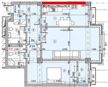 mega hous: 2 комнаты, 90 м², Асанбай мкр Элитка, 5 этаж, ПСО (под самоотделку) — 1