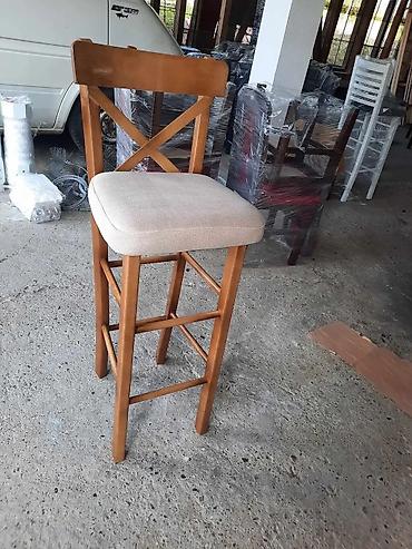 Stilske stolice: Barske stolice od punog drveta sa naslonom Stolice se prodaju po — 7