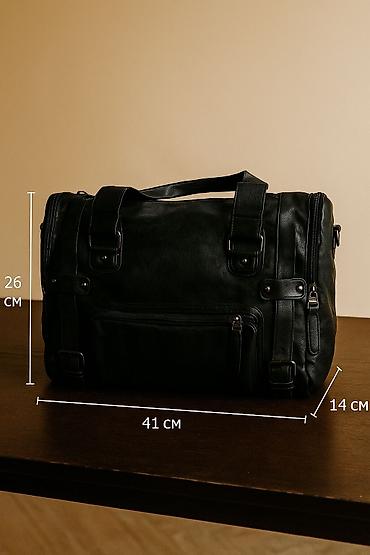 Классические сумки: Черная дорожная сумка из искусственной кожи с двумя ручками сверху и at lalafo.kg — 2 Классические сумки: Черная дорожная сумка из искусственной кожи с двумя ручками сверху и — 2