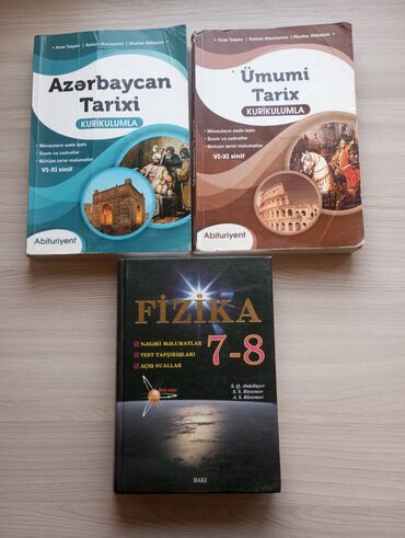 Kitablar, jurnallar, CD, DVD: Az tarixi 5AZN 
ümumi tarix 5AZN 
Fizika 5AZN