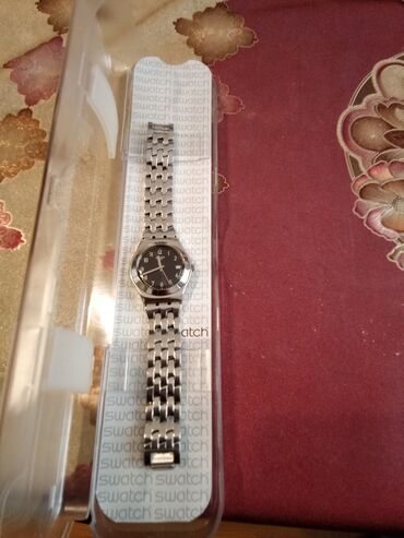 Наручные часы: Б/у, Наручные часы, Swatch, цвет - Серебристый