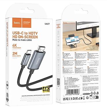hdmi micro usb: UA27, видео кабель Type-C на HDTV, поддержка 4K 30Hz, длина 2м 1 — 1