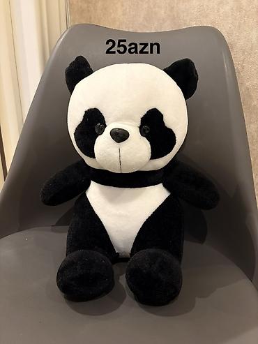 Məhsul: Panda yumşaq oyuncaq - Rəng: qara-ağ - Material: yumşaq plyuş
