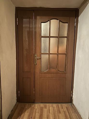 taxta parket: İkiqat taxta otaq qapısı – şüşəli dizayn - Material: ağac (qəhvəyi — 1