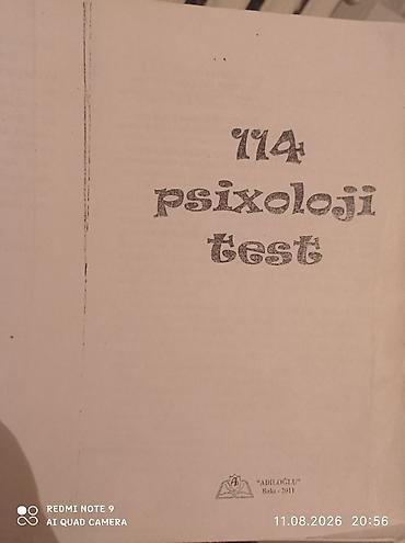 Kitablar və jurnallar: Məhsul: “114 psixoloji test” – toplu vəsait (Adiloğlu nəşri, Bakı — 1