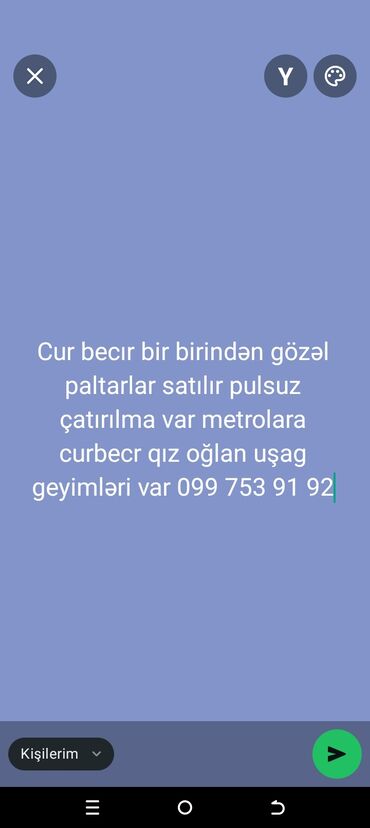 uşaq paltar: Hər cür gözəl uşaq paltarları satılır. Metro stansiyalarına pulsuz