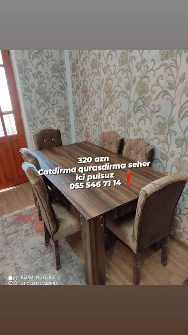 Masa və oturacaq dəstləri: Stol stul masa oturacaq sifarisle