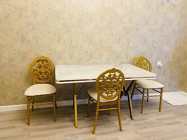 mermer metbex mebelleri: Yemək otağı dəsti Türkiyənindir - Tərkib: 1 stol + 3stul - Stil — 3