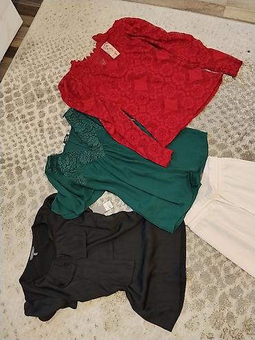 mona loznica: Ženska garderoba – komplet - Bele široke pantalone, lagan materijal — 3