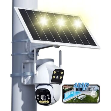 mini kamera 69 azn: Simsiz 4G sim kartl Solar ptz 2 kamera 360° 8mp/4K Çöl ṣəraiti ücün