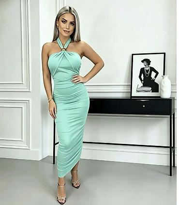 Women's Clothing: Elegantna ženska haljina – midi dužina, uskog kroja - Model: midi — 3