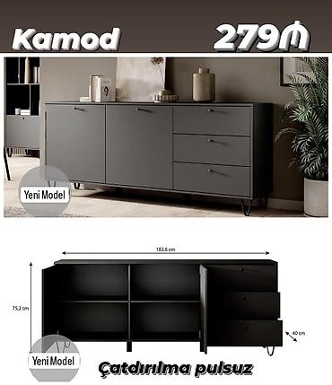 Komodlar: Kamod – Yeni model - Rəng: tünd boz - Ölçülər: 183.6 x 75.2 x 40 sm - — 1