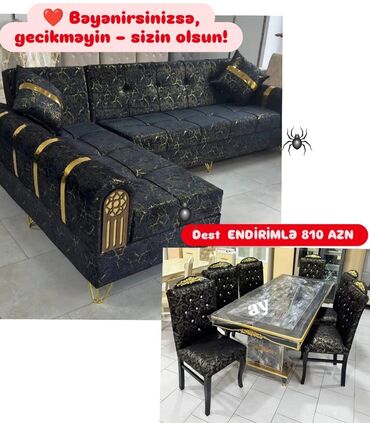 Yataq otağı dəstləri: Yeni, Masa və oturacaqlar, Divan