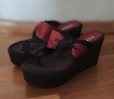 Basanoşka və səndəllər: Poppy, Ölçü: 36.5, rəng - Qəhvəyi, İşlənmiş