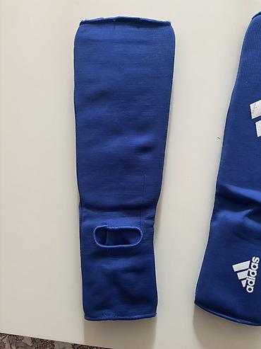 diz agrisi ucun maz: Adidas taykvondo/savaş idmanı qamış (ayaq) qoruyucuları - Rəng: mavi — 2