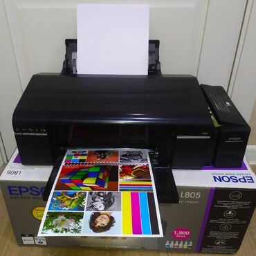 Принтеры: 6 цветный Epson L805 с Wi-Fi полностью рабочий, заводская донорка